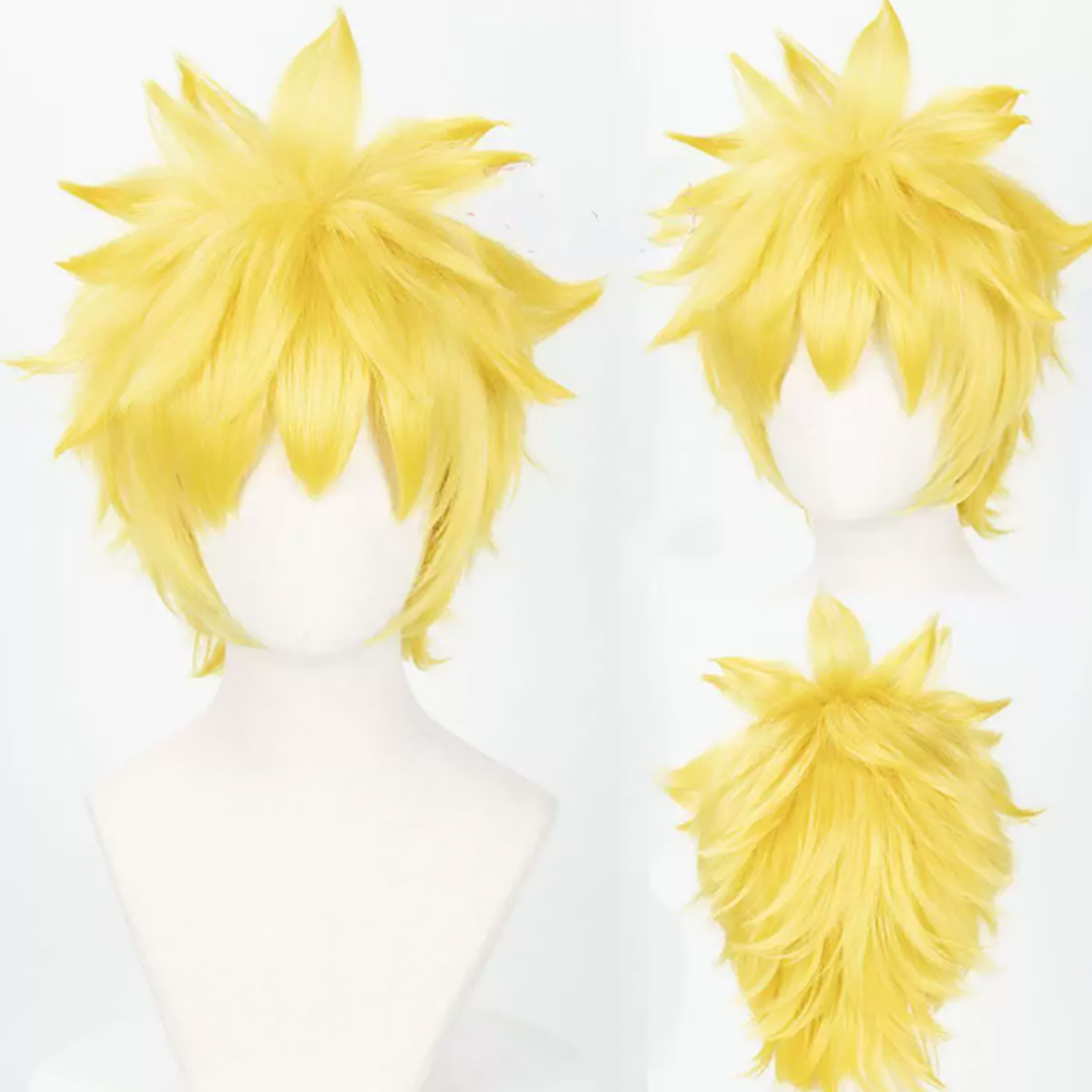 Wig Fiber Net - Синтетический парик для косплея Узумаки, желтый,